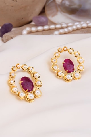 Boucles d'oreilles - Rhodonites