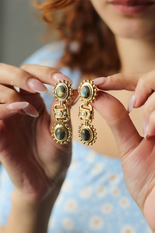 Boucles d’oreilles - Labradorites