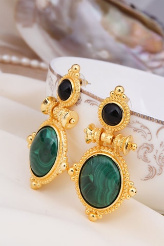 Boucles d’oreilles - Plaqué or jaune et agates