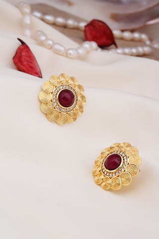 Boucles d’oreilles dorées à l'or fin jaune - Agates