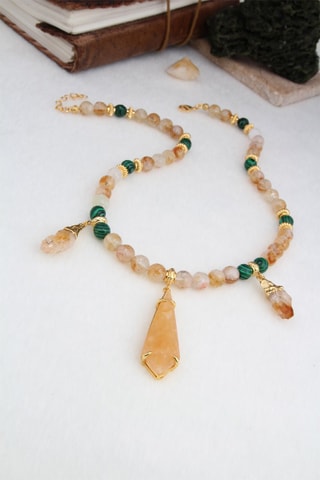 Colar - Dourado a ouro amarelo e citrines