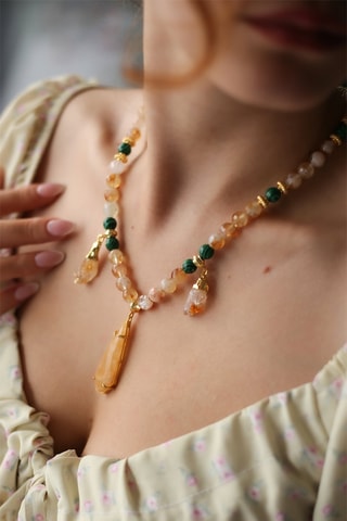 Colar - Dourado a ouro amarelo e citrines