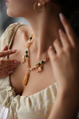 Colar - Dourado a ouro amarelo e citrines