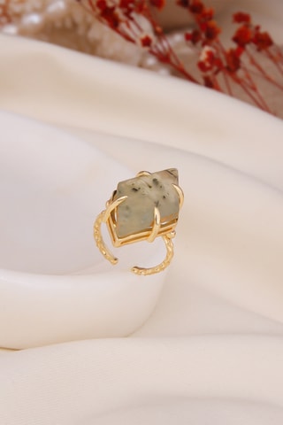 Bague - Plaqué or jaune et prénite