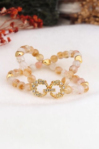 Bracelet - Plaqué or jaune et citrines
