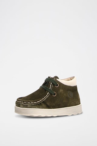 Sapatos de vela em couro de vitelo nobuck Caqui