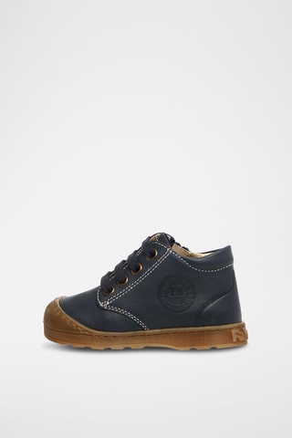 Botins em couro nappa - Azul-marinho