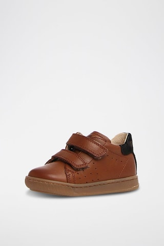 Sapatilhas subidas em couro Camel