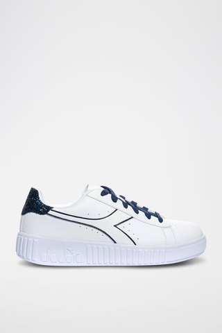 Sapatilhas Game Step P Sparkly GS - Branco e azul-marinho