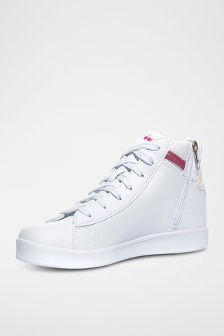 Sapatilhas de cano alto Game P High Girl GS - Branco e fúcsia