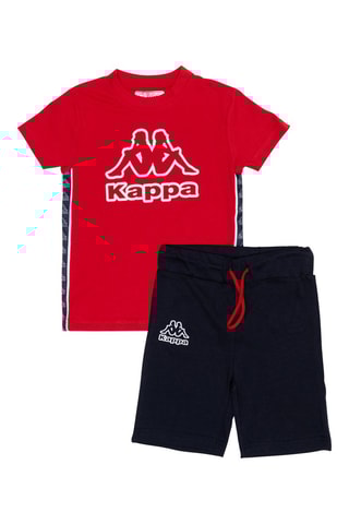 T-shirt e bermudas - Vermelho e azul-marinho