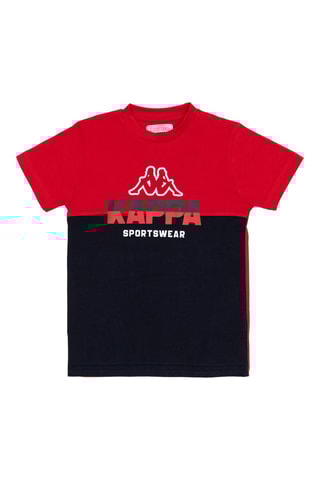 T-shirt e bermudas - Vermelho e azul-marinho