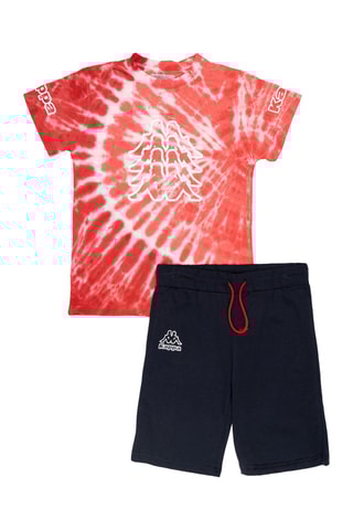 T-shirt e bermudas - Vermelho e azul-marinho