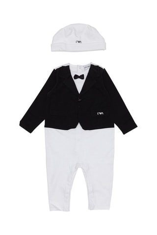 Grenouillère et bonnet - Blanc et noir