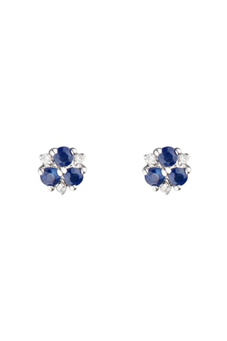 Puces Three Little Sapphirs  - Or blanc, saphirs et diamants