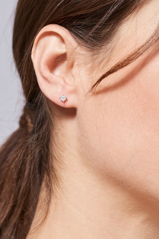 Puces Single diamond - Or jaune et diamants