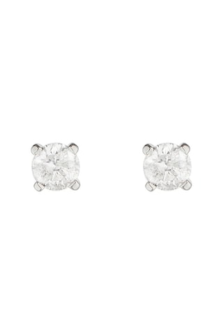 Puces Single diamond - Or blanc et diamants