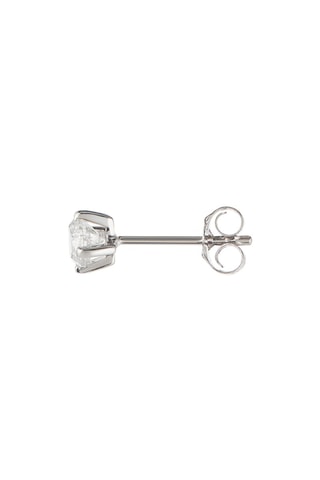 Puces Single diamond - Or blanc et diamants