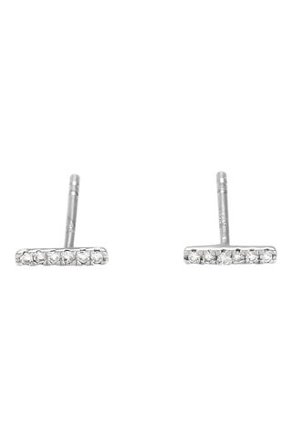 Puces Precious barrette - Or blanc et diamants