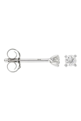 Puces Single Diamond - Or blanc et diamants