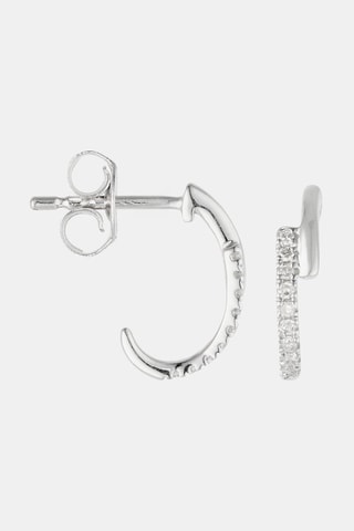 Demi-créoles Lumière d'Or - Or blanc et diamants