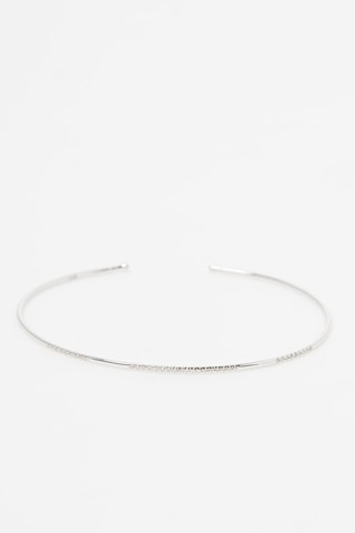 Jonc Divided Line Bangle - Or blanc et diamants