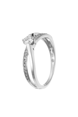 Bague Joli Solitaire - Or blanc et diamants