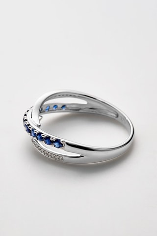 Bague Croisé Saphir - Or blanc, saphirs et diamants