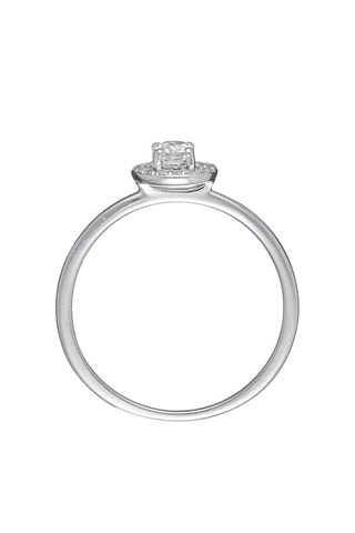 Solitaire - Or blanc, diamants et topaze
