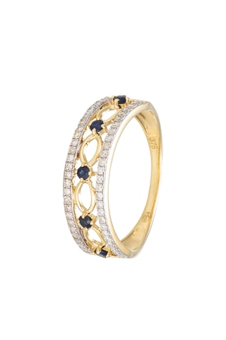 Bague Sapphire Crown - Or jaune, saphirs et diamants