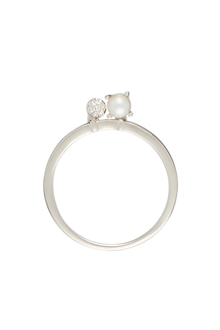 Bague Dazzling pearl - Or blanc, diamants et perle d'eau douce