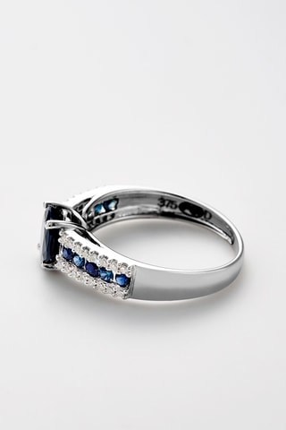 Bague Reine Océane -  Or blanc, diamants et saphirs