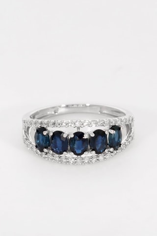 Bague Céleste - Or blanc, diamants et saphirs