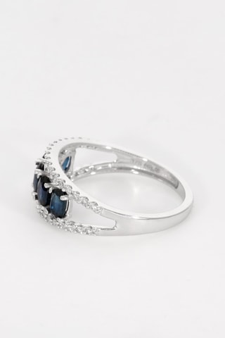 Bague Céleste - Or blanc, diamants et saphirs