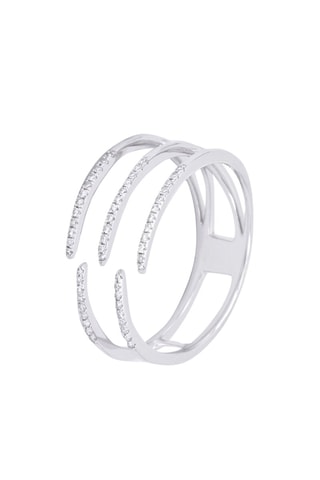 Bague réglable Brooke - Or blanc et diamants
