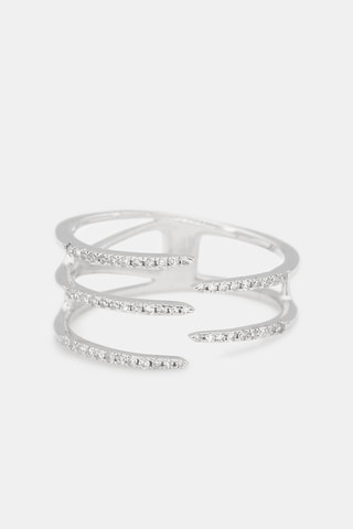 Bague réglable Brooke - Or blanc et diamants