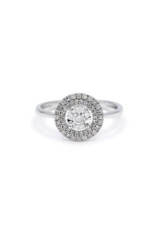 Bague Diamant Central - Or blanc et diamants 0,25 carat