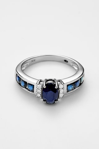 Bague Fresia - Or blanc, diamants et saphirs