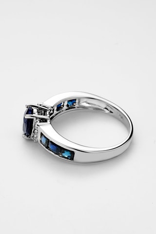 Bague Fresia - Or blanc, diamants et saphirs