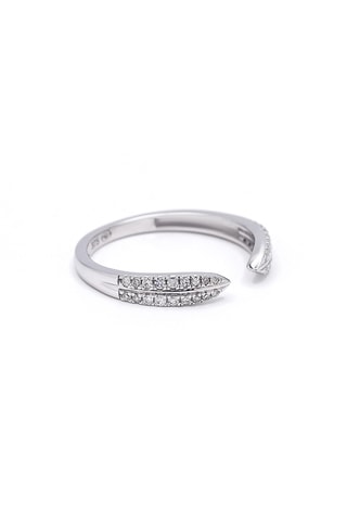 Bague - Or blanc et diamants 0,12 carat