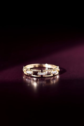 Bague Maillage - Or jaune et diamants