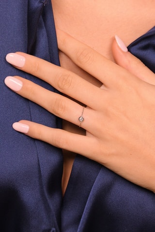 Bague chaîne Mon unique - Or blanc et diamant