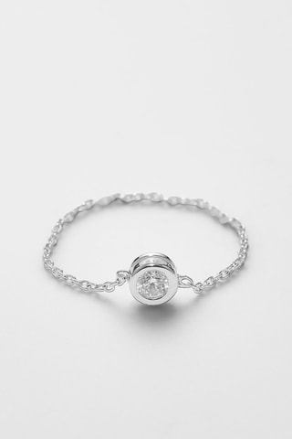 Bague chaîne Mon unique - Or blanc et diamant