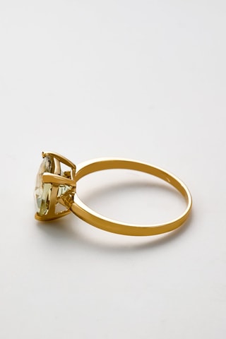 Bague Prasiolite Unique - Or jaune et améthyste