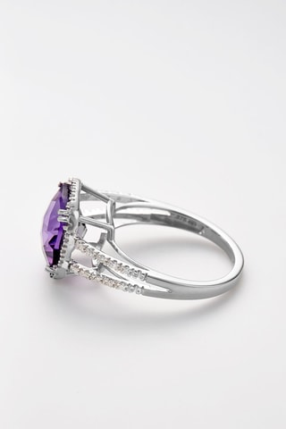 Bague Divine Améthyste  -  Or blanc, diamants et améthyste