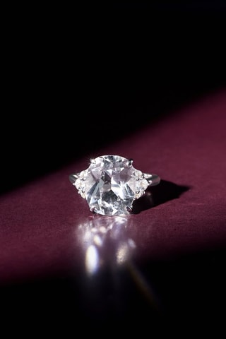 Bague Elif - Or blanc, topazes et diamants