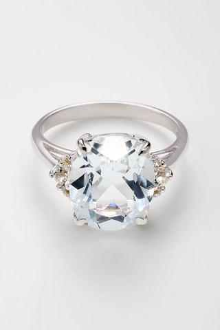 Bague Elif - Or blanc, topazes et diamants