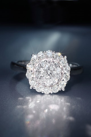 Bague Dandelion - Or blanc et diamants