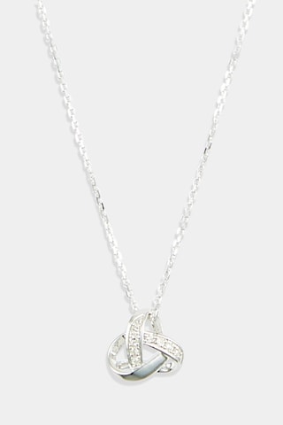 Pendentif Noeud Elégance - Or blanc et diamants