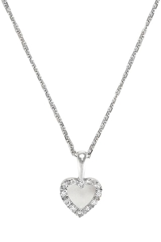 Pendentif Mini Cœur - Or blanc et diamants